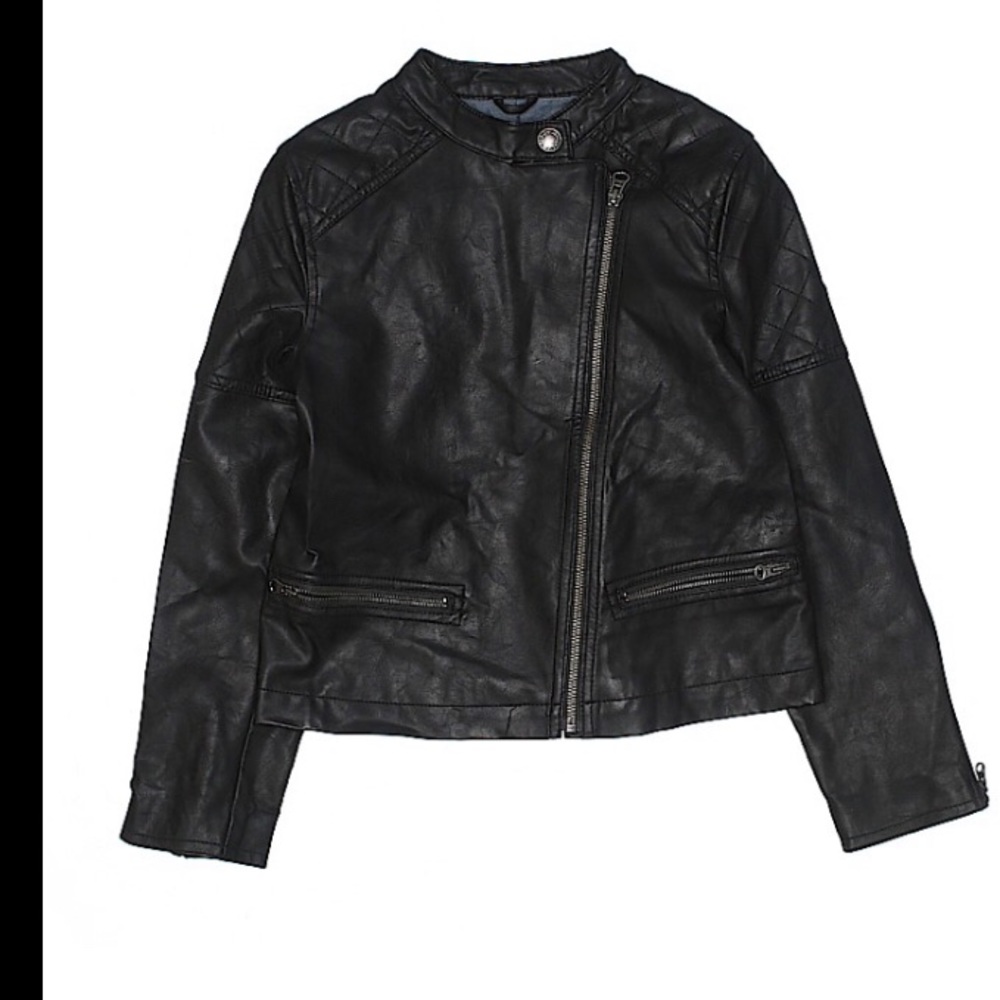 Black leather jacket size 4/5 Ralph Lauren 6x